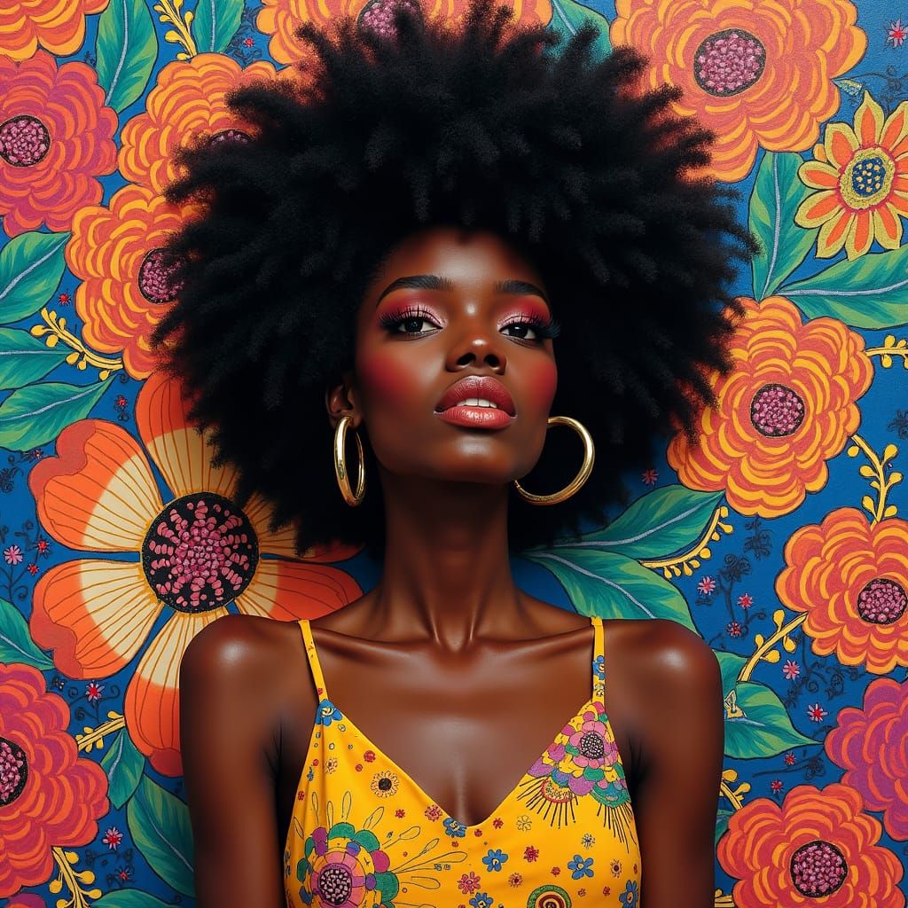 Black Woman in Colorful Collage Style