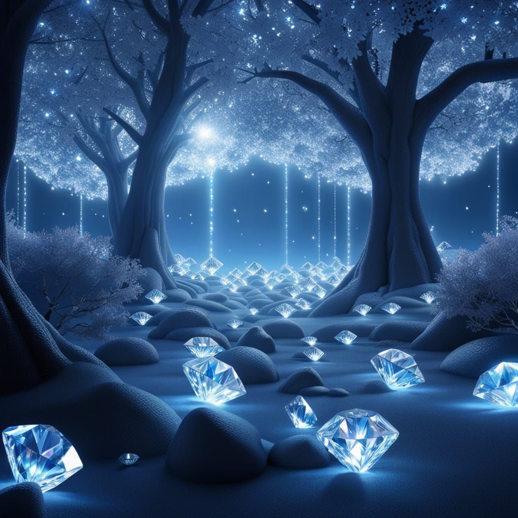 Diamond Forest: A Majestic Fantasy Landscape