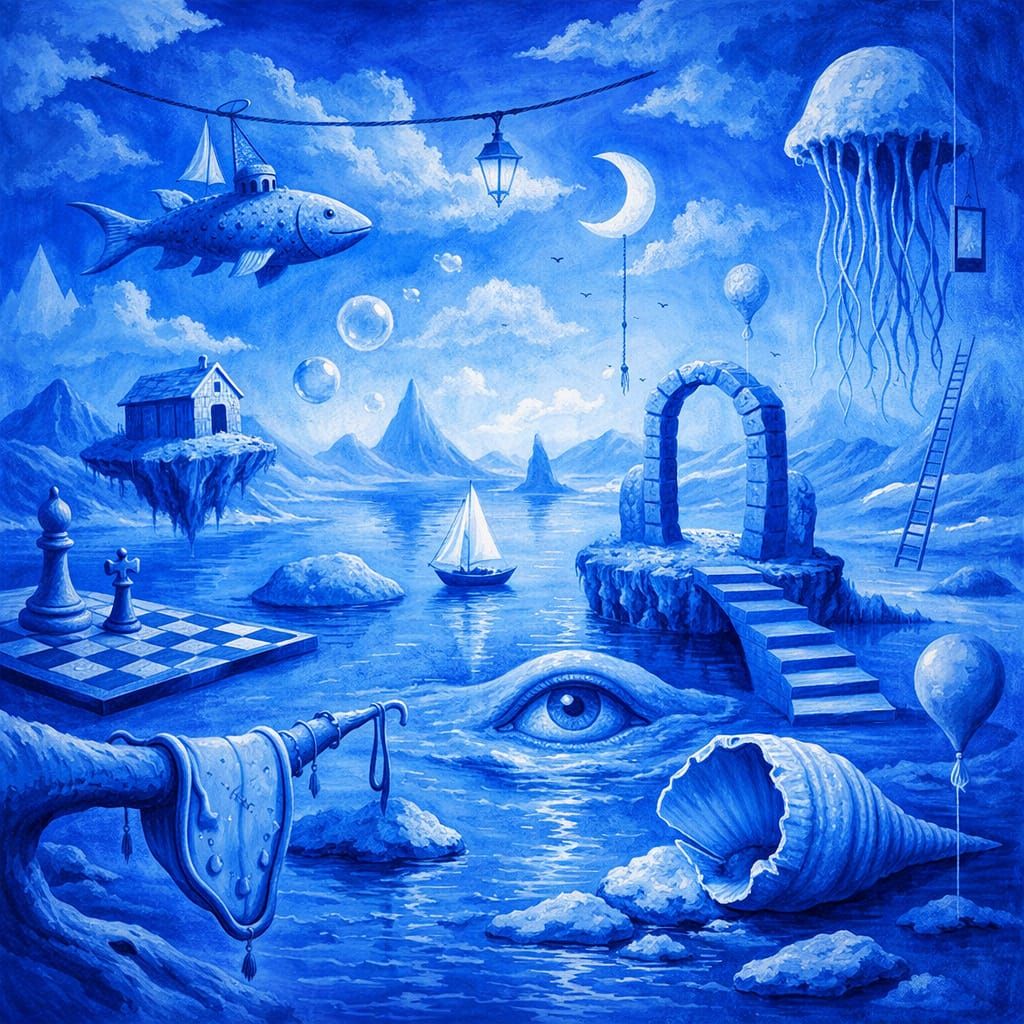 Surreal Blue Realm of Nonsense