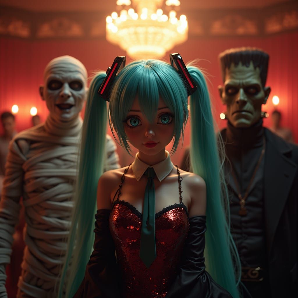Hatsune Miku's Haunted New Year's Ball with Monsters