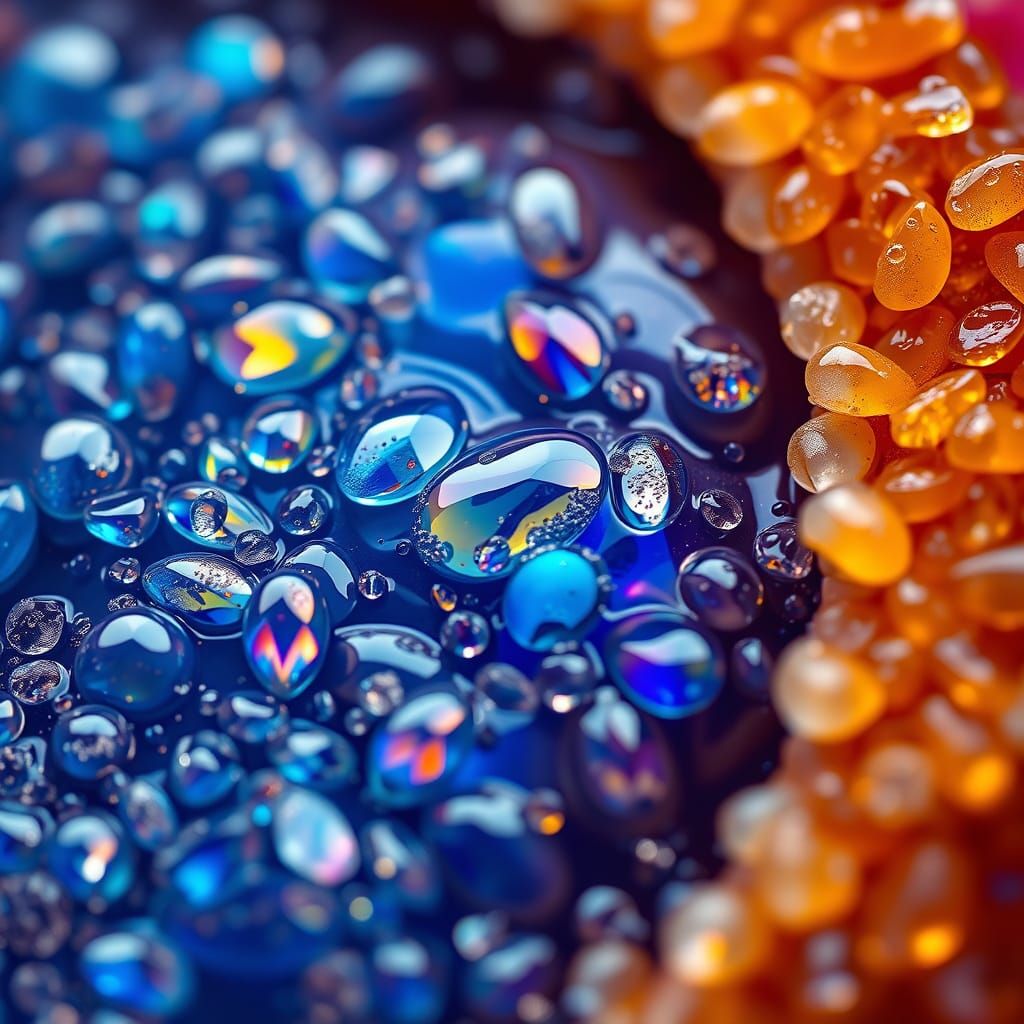 Luxurious Northern Sea Urchin Caviar Close-Up in Hyper-Reali...