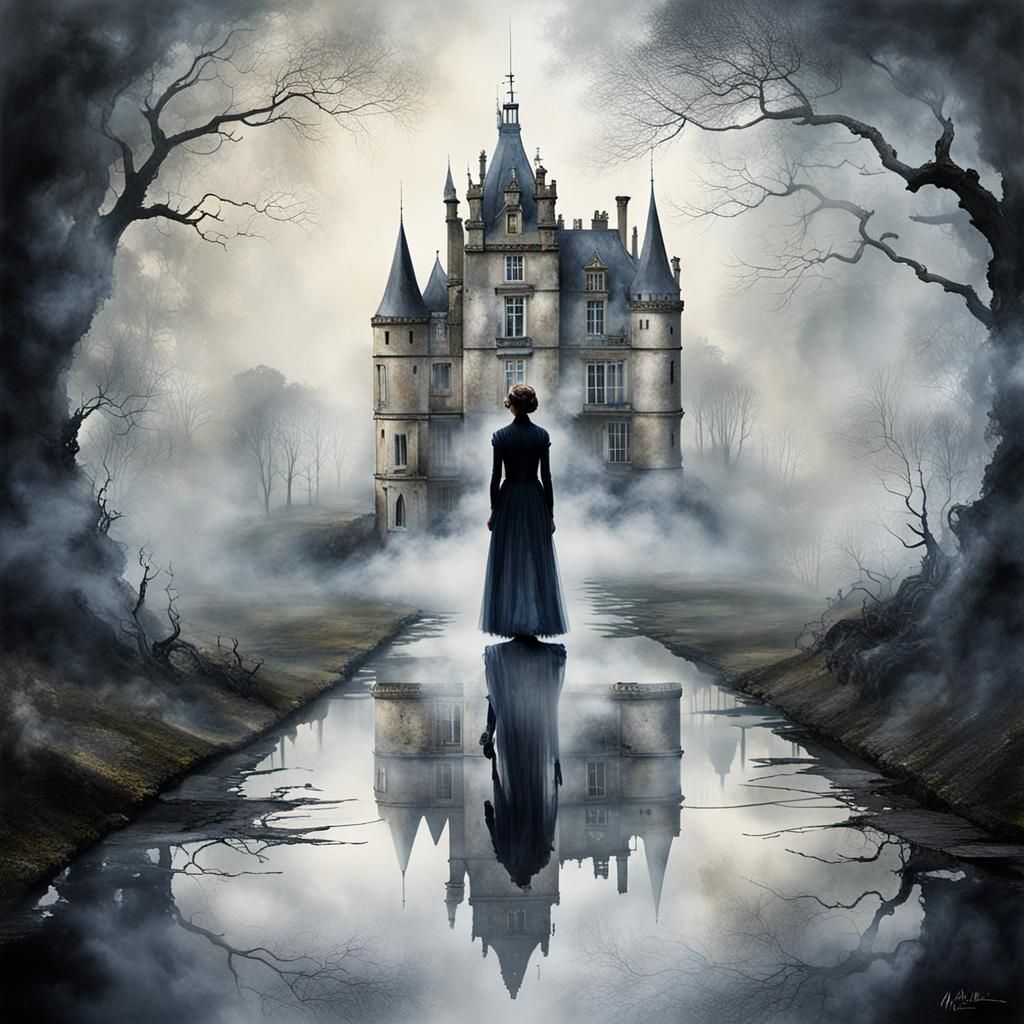 Smoky Woman Emerges from Haunted Chateau