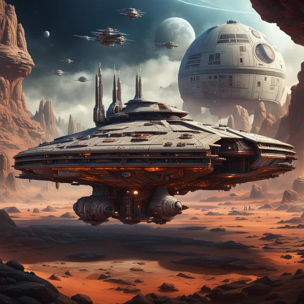 Star Wars Inspired Spaceship Concept Art