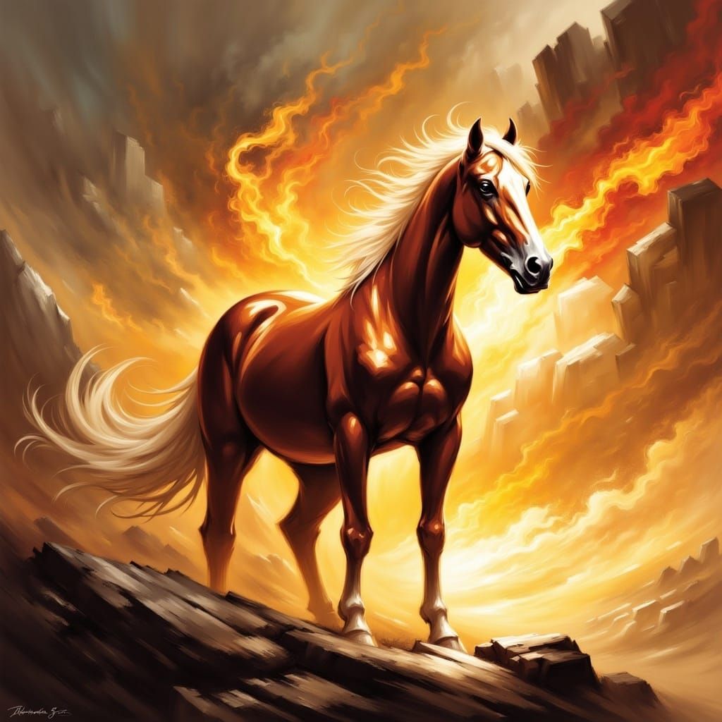 Majestic Horse in a Blaze of Glory