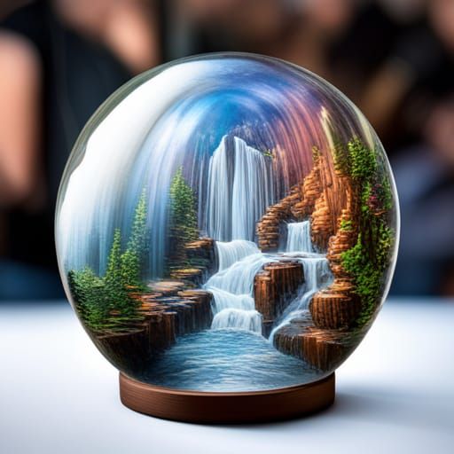 Angel and Unicorn in Mystical Snow Globe