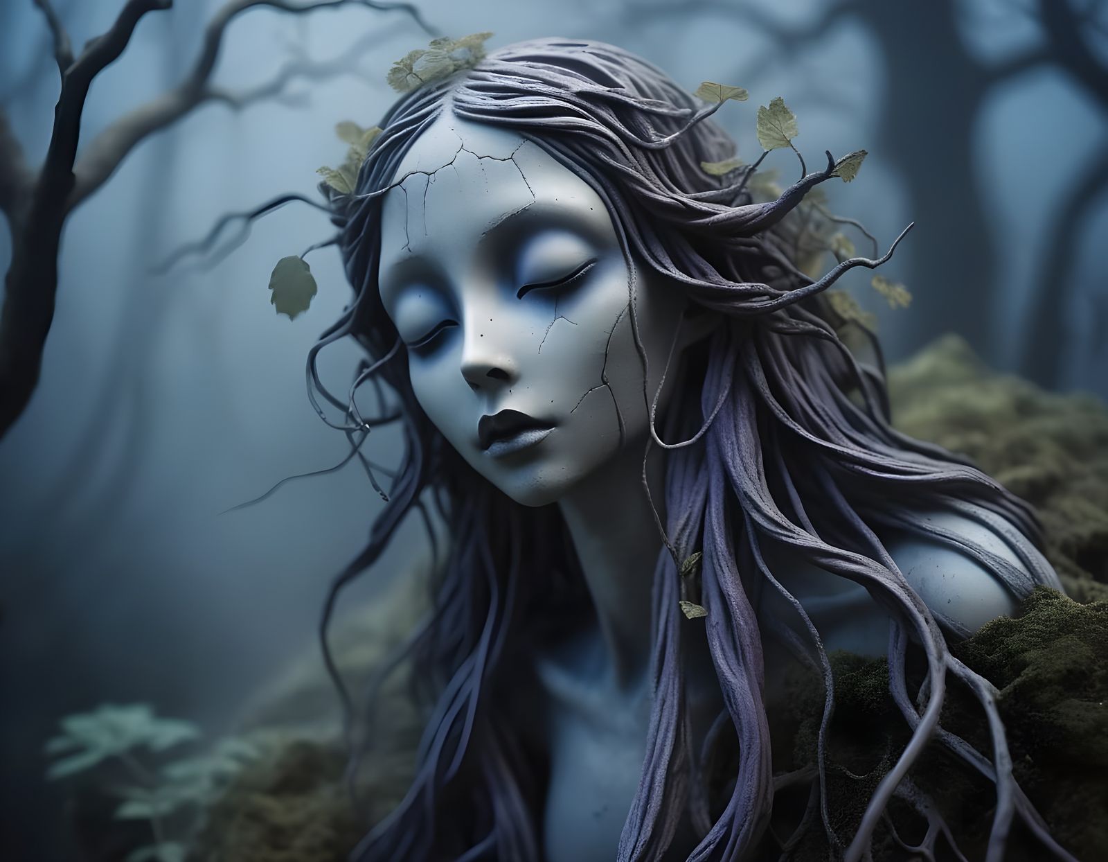 Ethereal Clay Spirit in Dark Fantasy Style