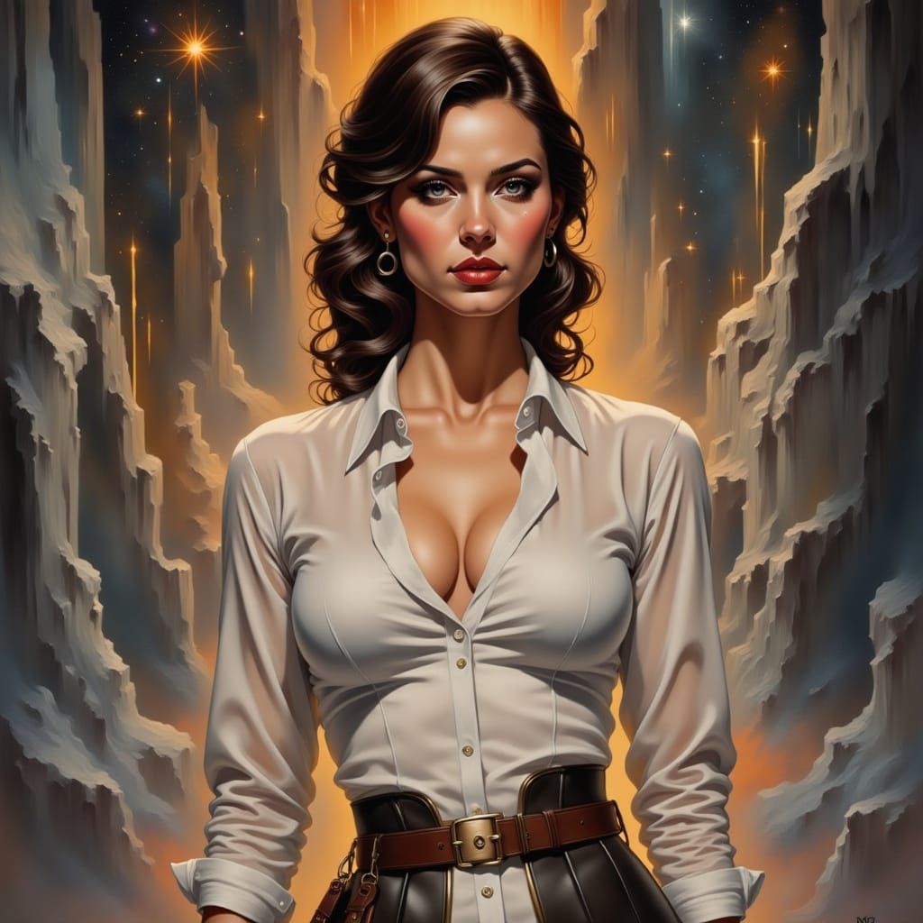 Sultry Space Princess in Cosmic Regalia