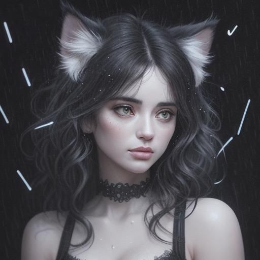 Calico Kitten Constellation in Charcoal Drawing Style