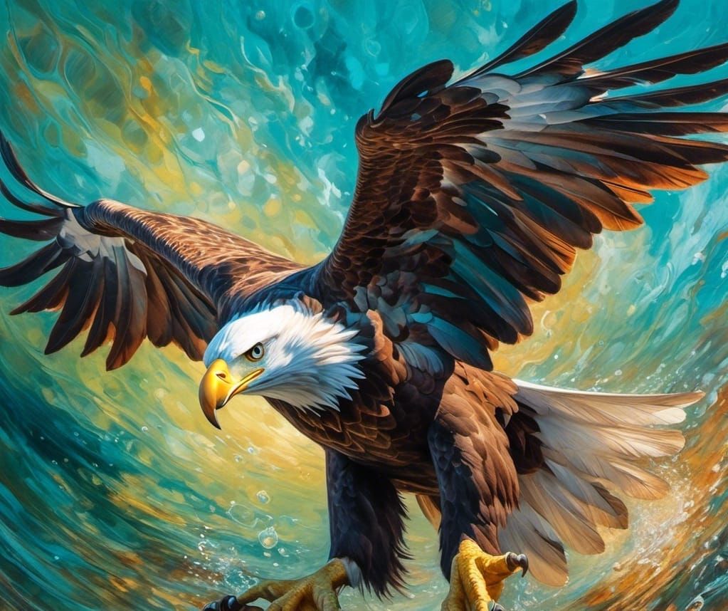 Eagle Portrait from a Fish Eye View