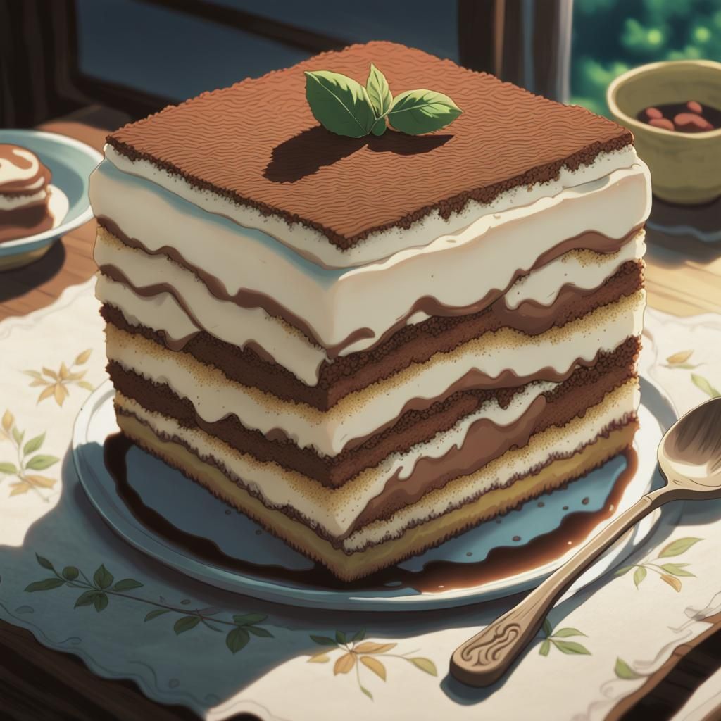 Tiramisu in Anime Style by Makoto Shinkai