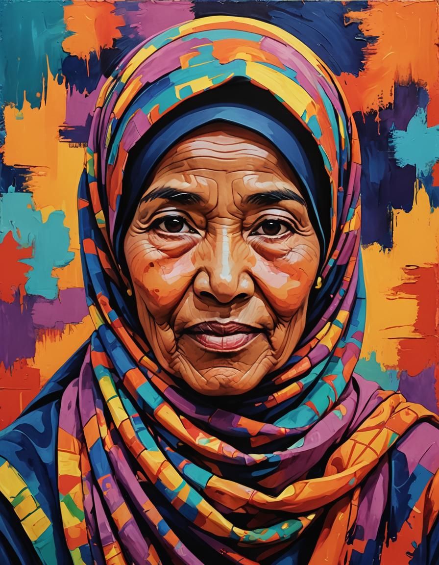 Indonesian Woman Portrait in Fauvist Style