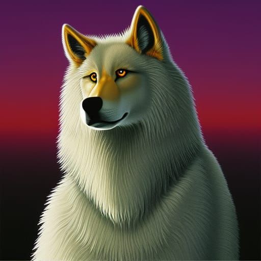 Friendly Werewolf Portrait in Moebius Style