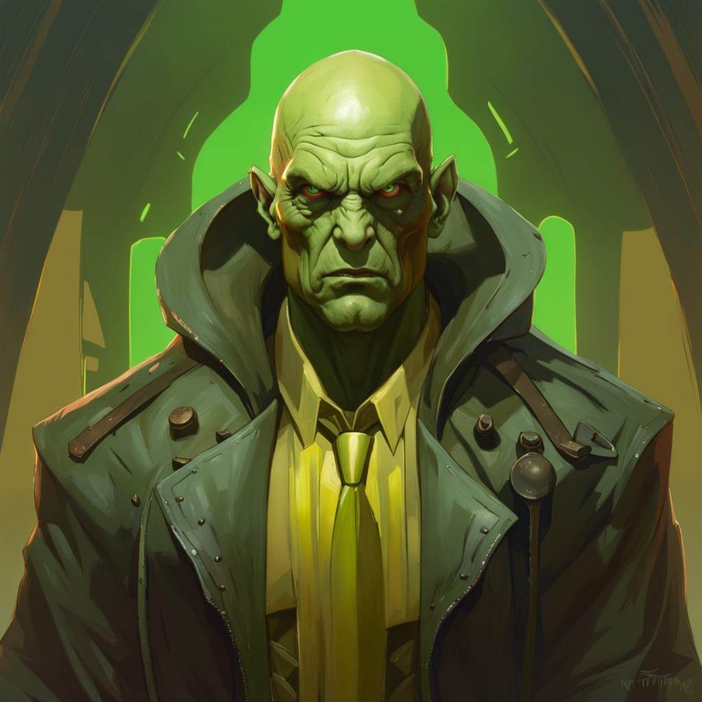 Angry Super Mutant Portrait in Digital Painting Style