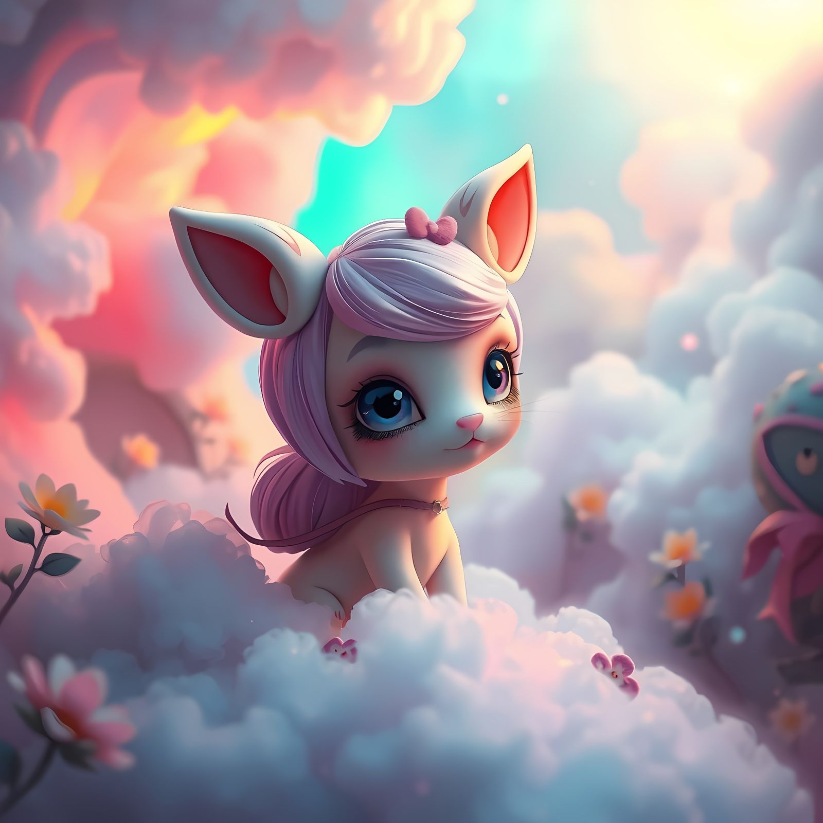 Whimsical Cloud Sprite in Vibrant Colors