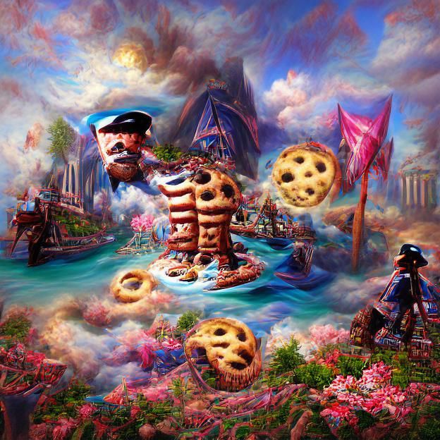 Surreal Pirate Captain in Psychedelic Style