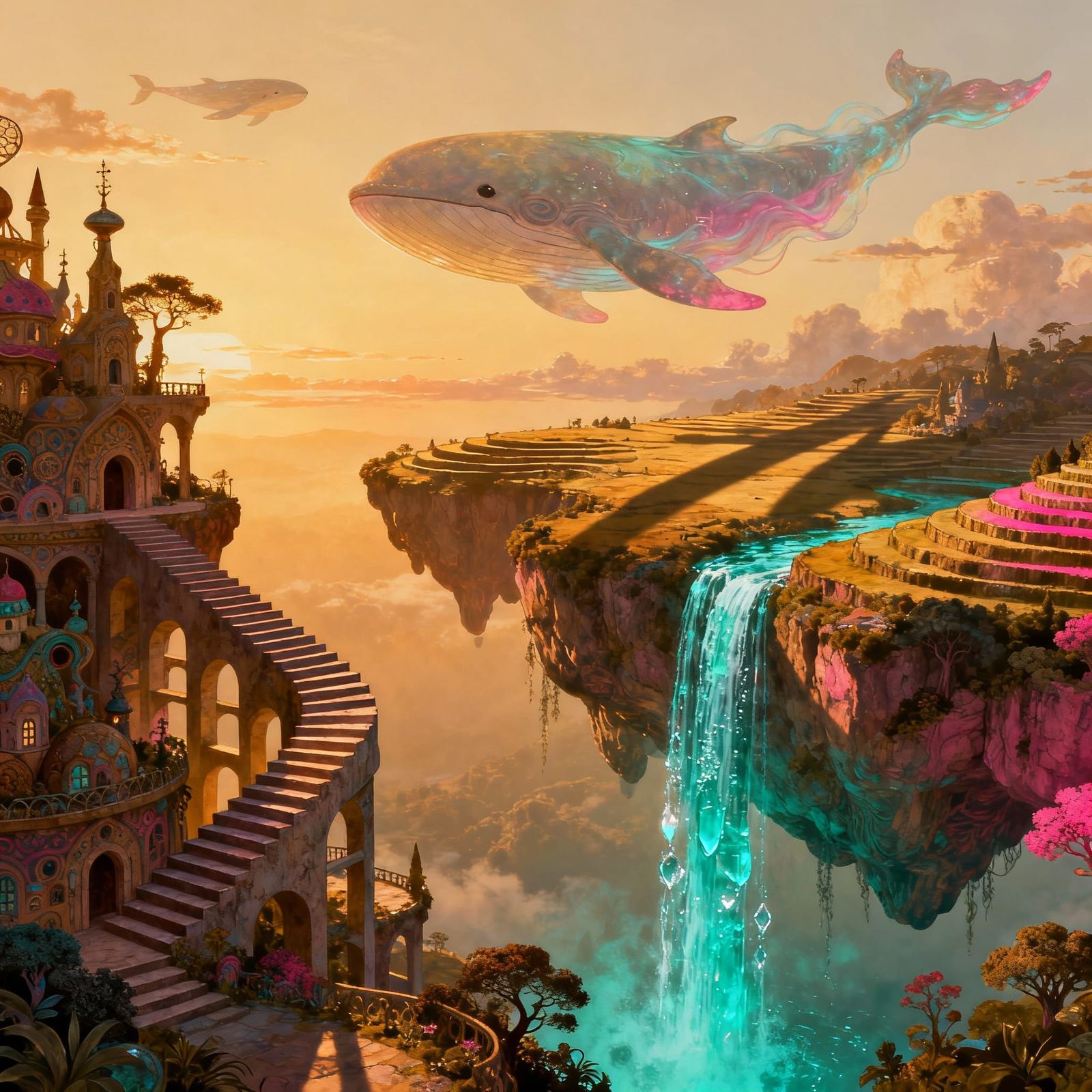 Surreal Dreamscape Floating Islands and Escherian Architectu...