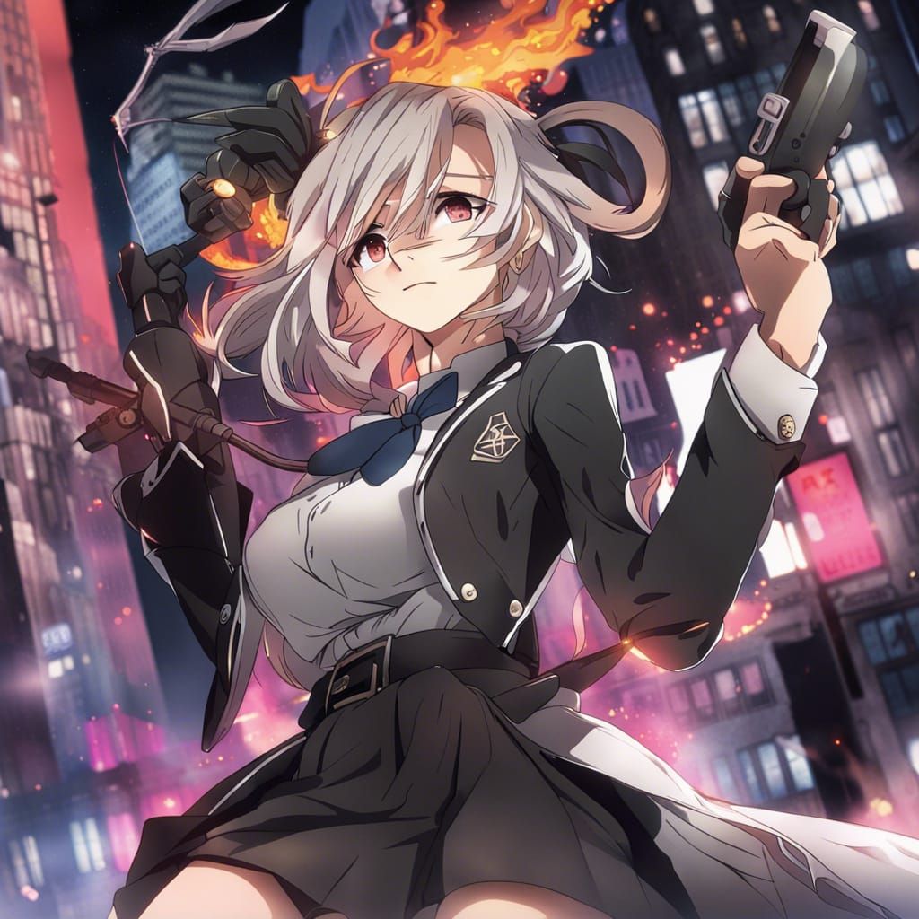 Anime Style Hitman with Unique Hairstyle