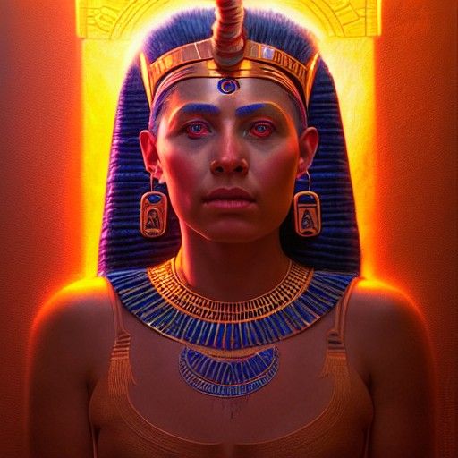 Goddess Hathor Portrait in Hyperdetailed Digital Art