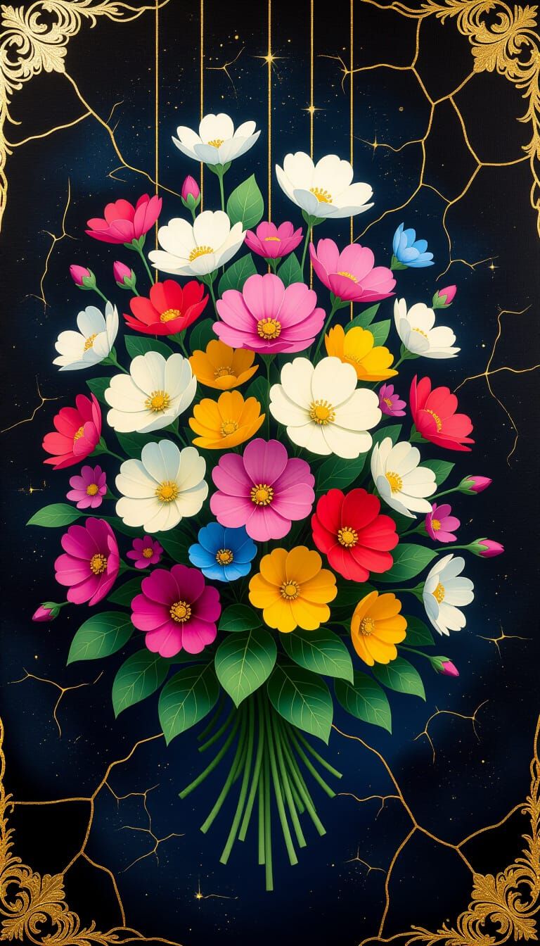 Astral Flower Garden in Mystical Realism Style