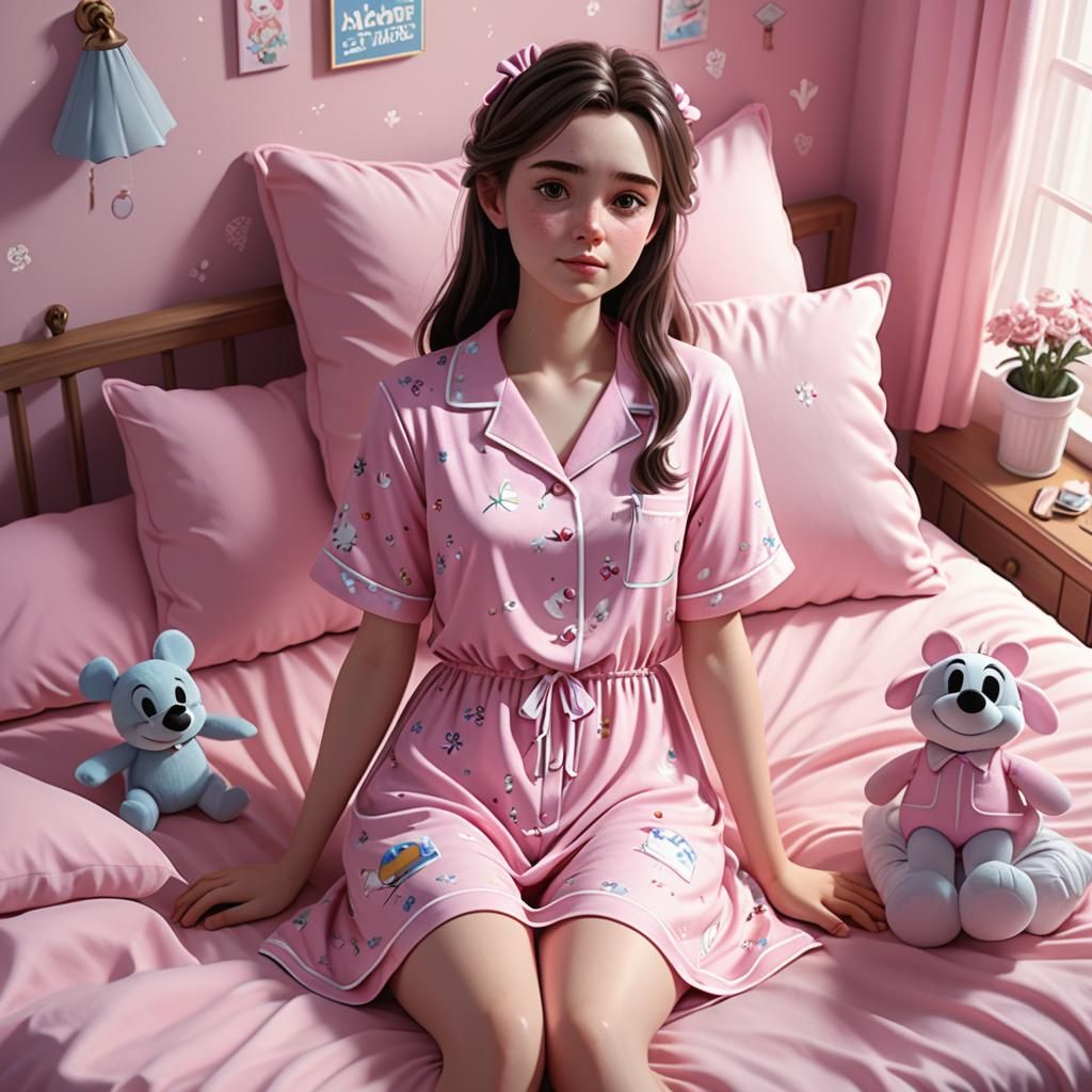 Aurora in Bed with Flu, Dreamcore Art