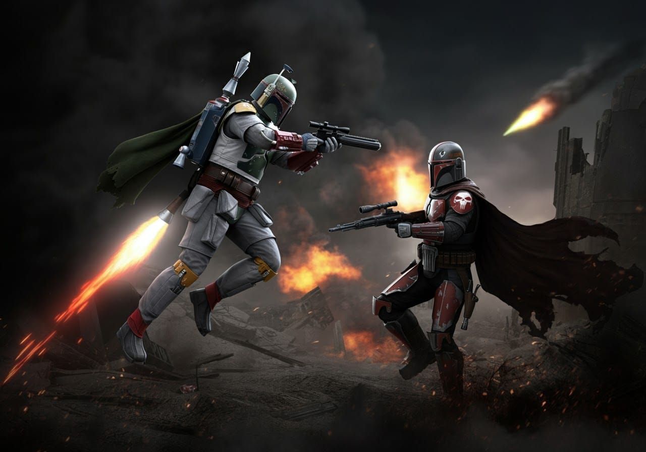 Boba Fett versus Mandalorian Punisher