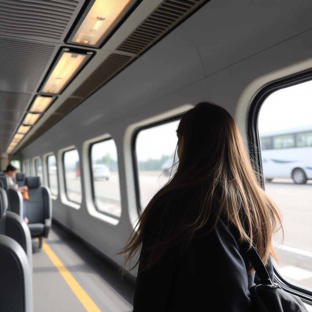 A Figure Stepping into a New Environment in a Futuristic Aes...