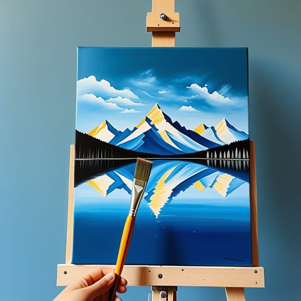 Artist Paints Reality on Canvas in Meta Art