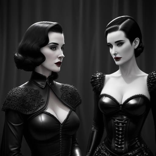 Robyn Dominique and Dita von Tease in Leather