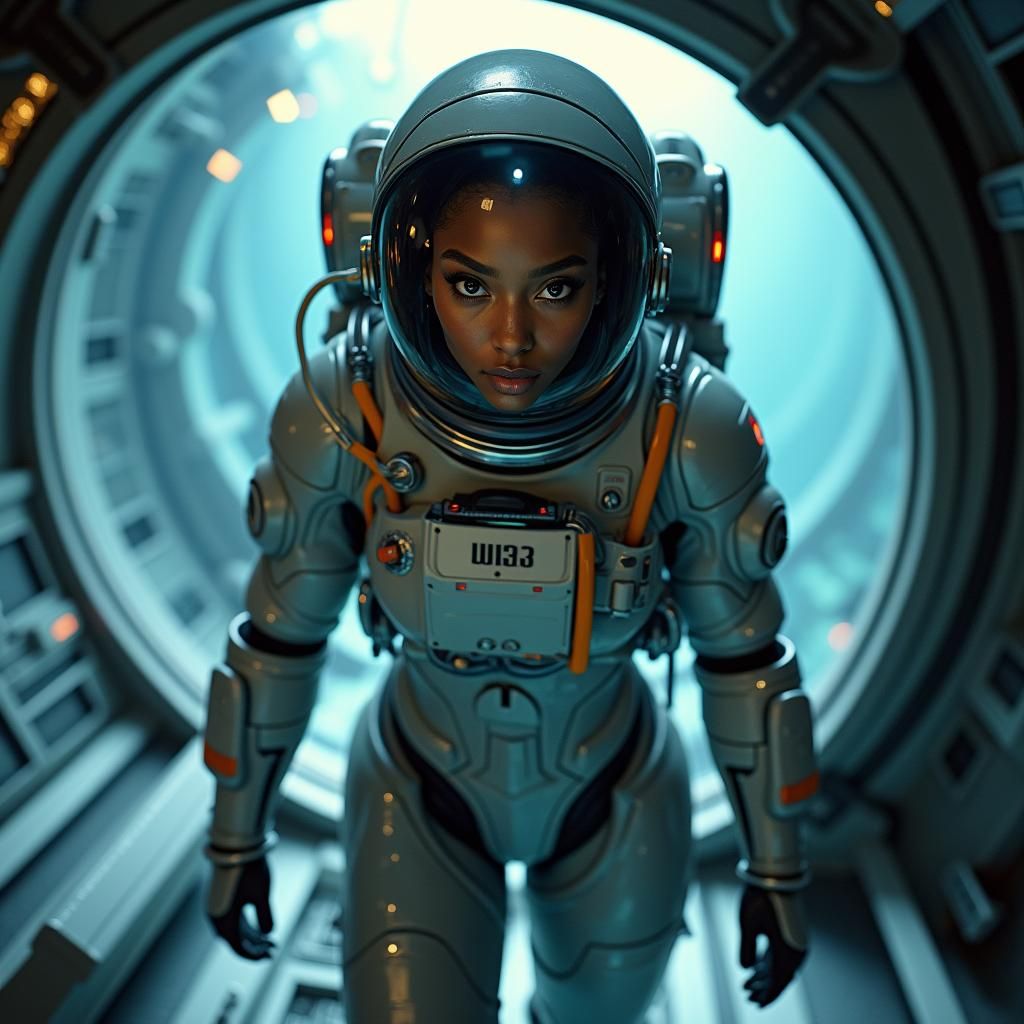 Astronaut Enters Underwater Base in Photorealistic Detail