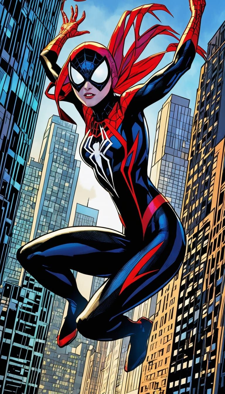 Elegant Spiderwoman Unveiled in Comic Book Art