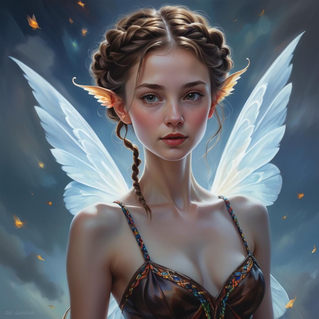 Ethereal Fairy Woman Soaring in Magic Realism