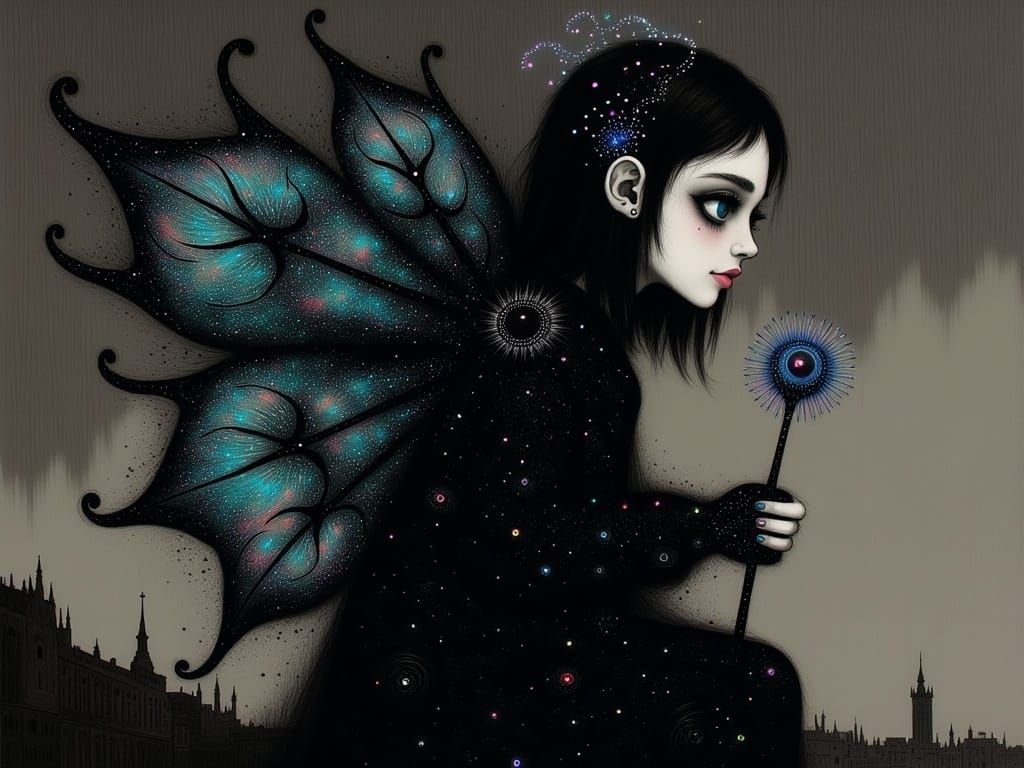 Ethereal Victorian Goth Pixie in Elegant Disarray