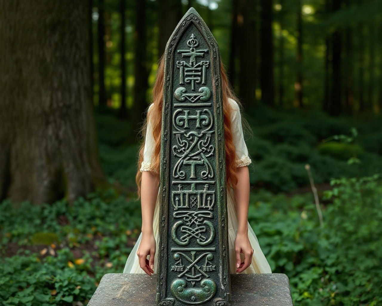Celtic Woman in Rune Obelisk Forest