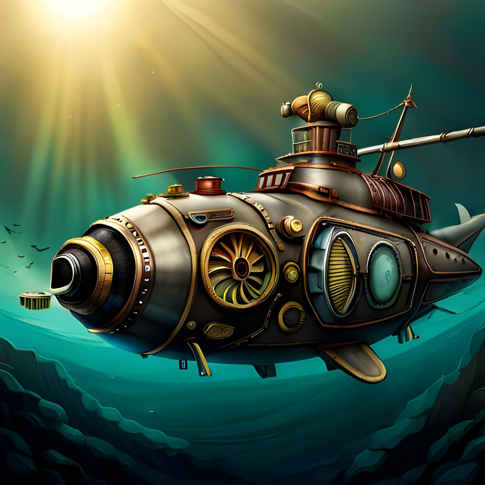 Steampunk Submarine Undersea Adventure