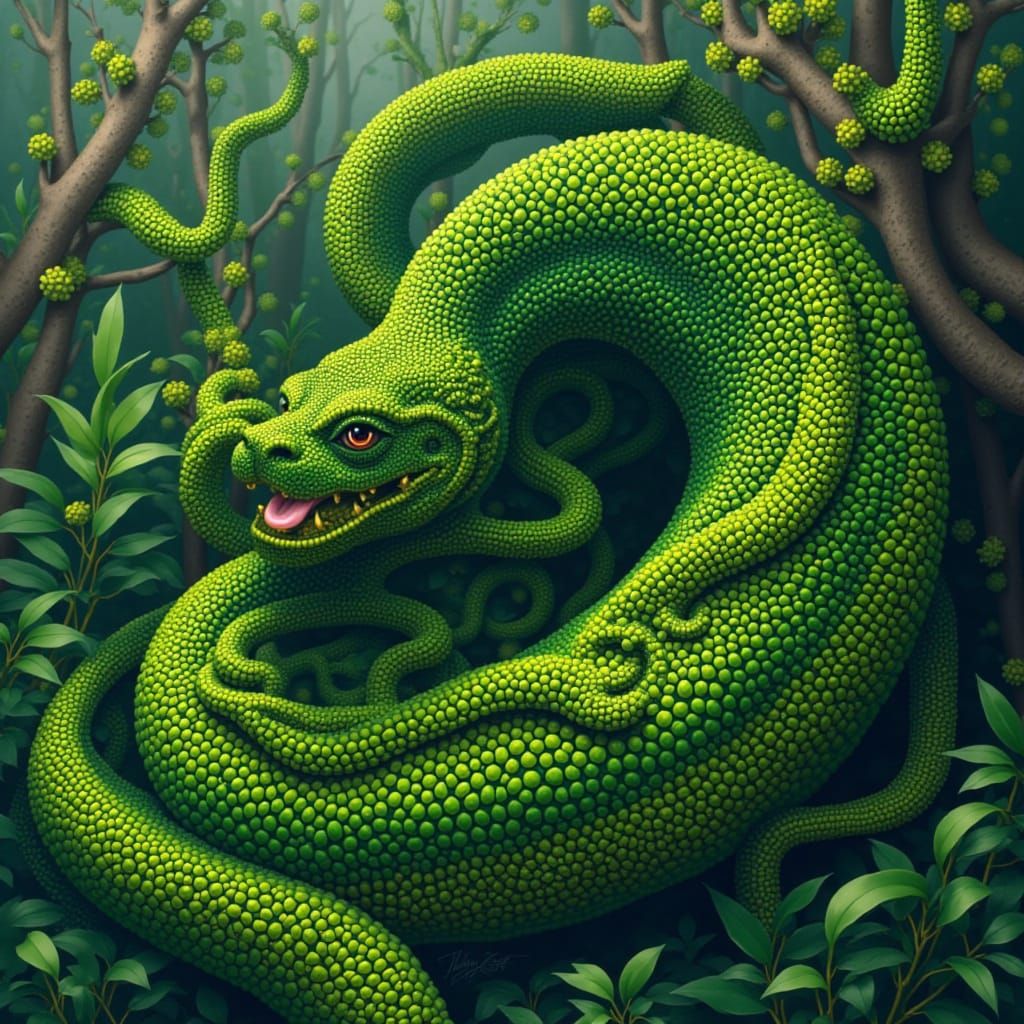 Anaconda Sculpted from Twisted Jungle Vines