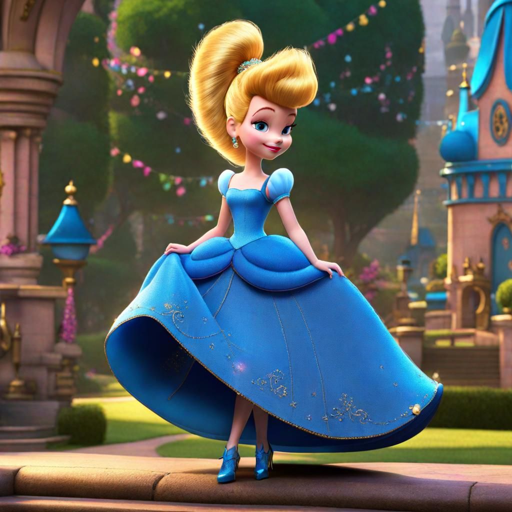 Cinderella with Funky Hair in Punk Style