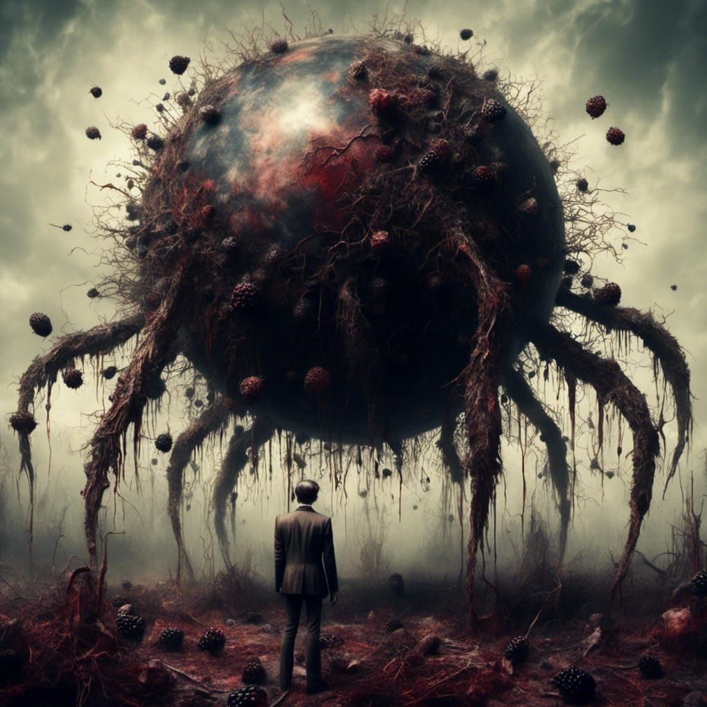 Macabre Blackberry Creature on Dark Planet