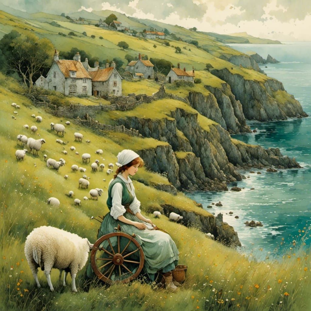 Coastal Spinner with Grazing Sheep