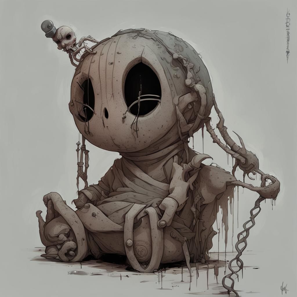 Sad Voodoo Doll Contemplates Suicide