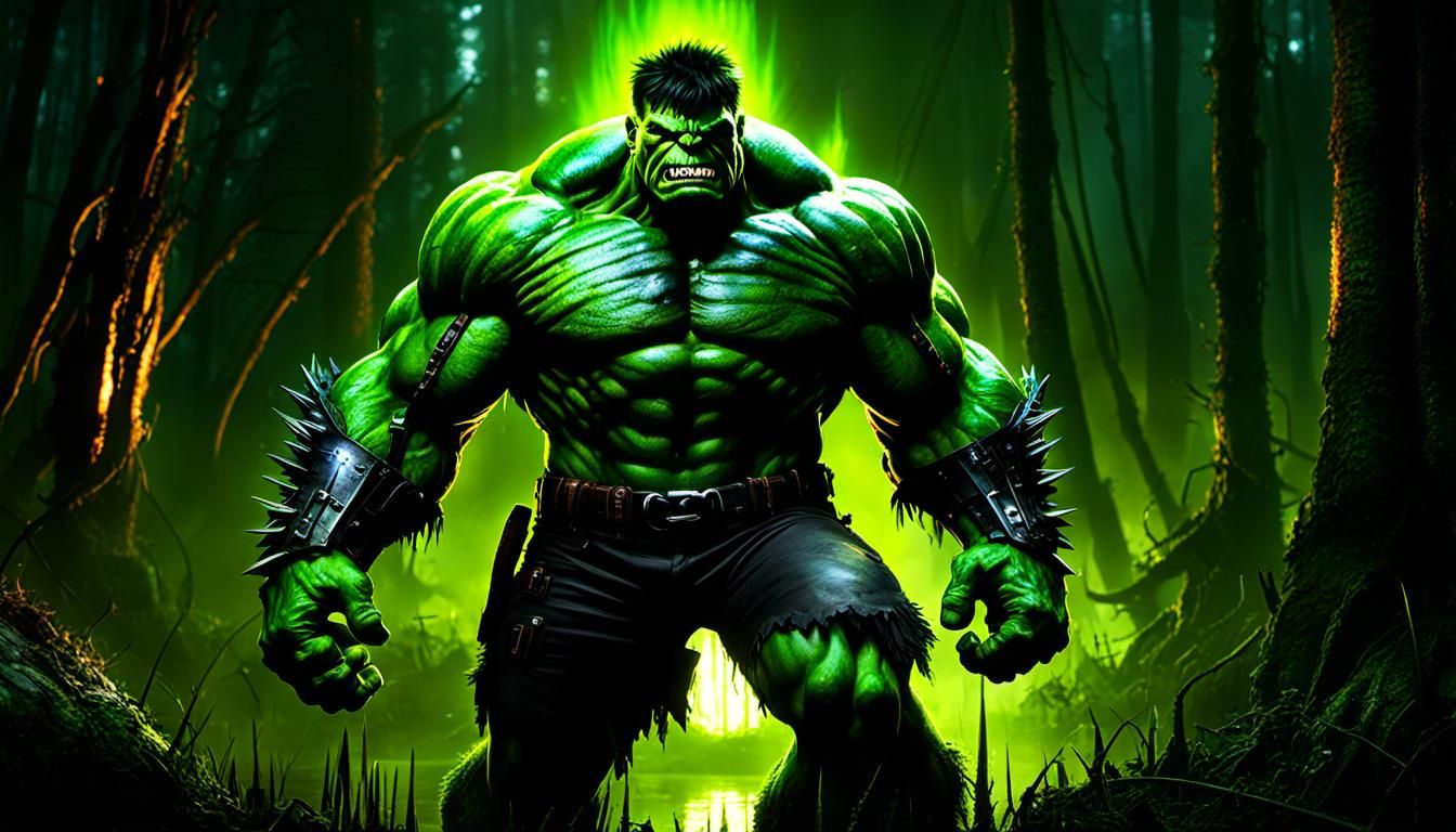 Radioactive Swamp Monster Concept Art in Nuclearpunk Style