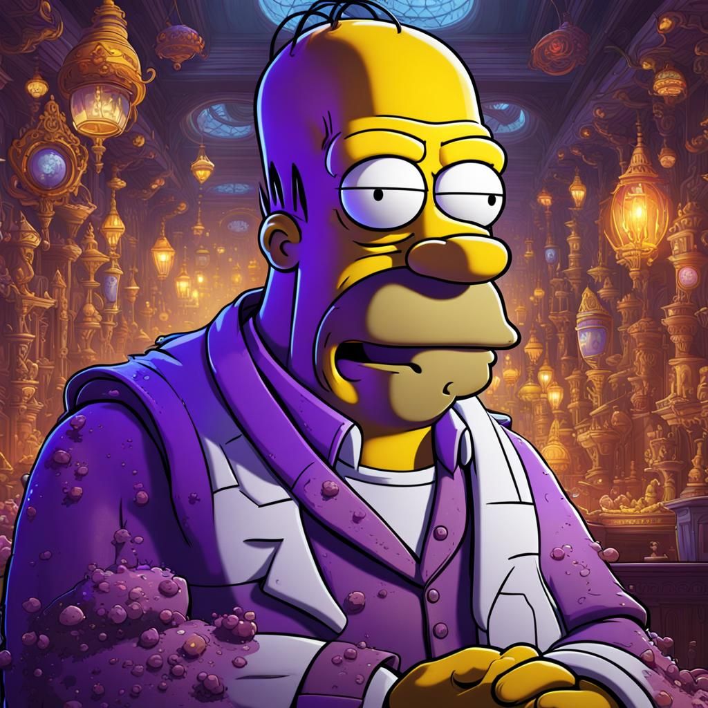 Homer Simpson in Dark Fantasy Style