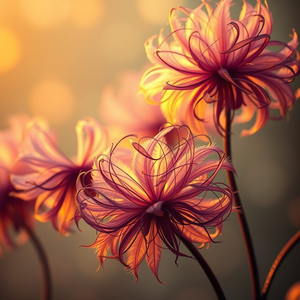 Dark Fantasy Flowers in Art Nouveau Style