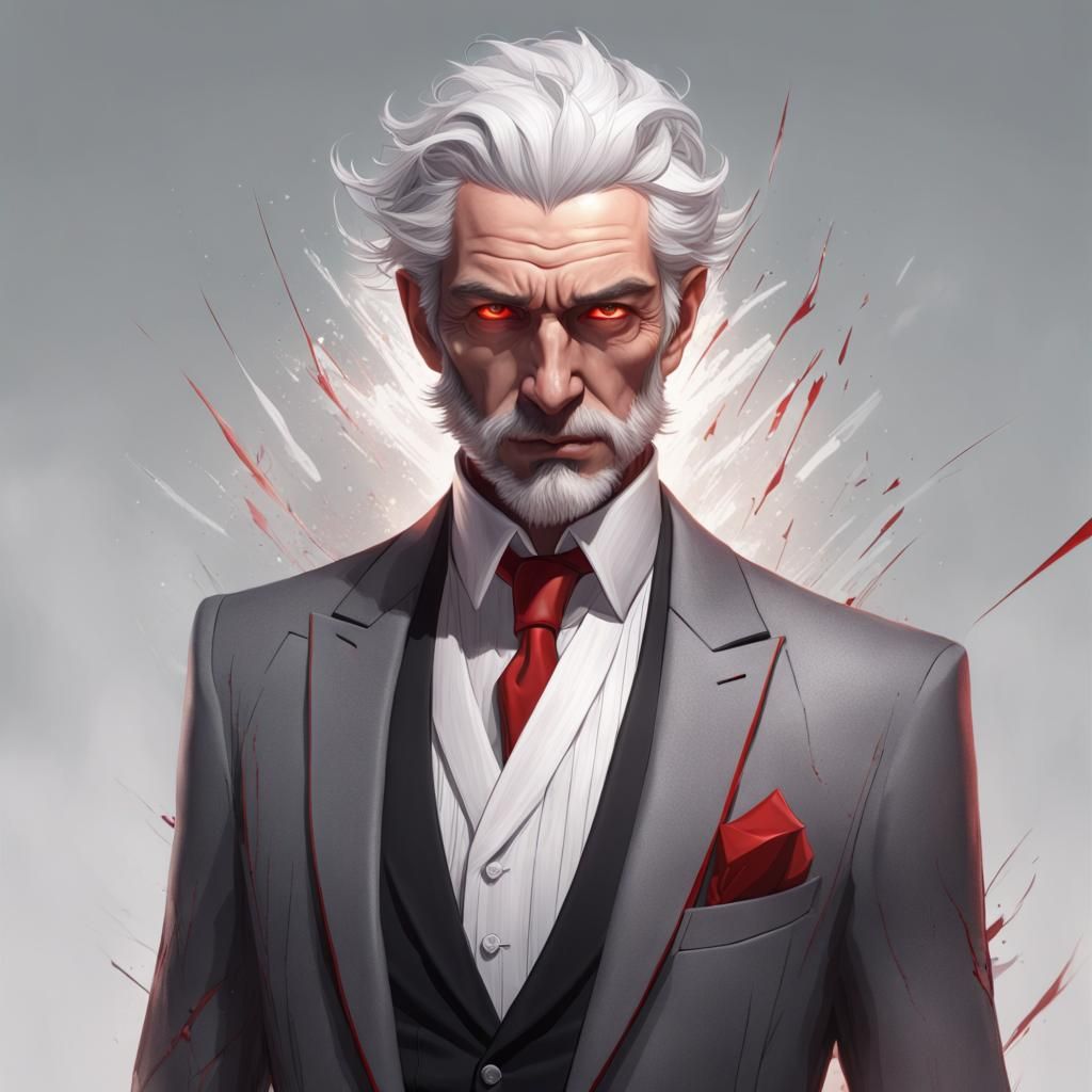 Sinister British Man Portrait in Art Nouveau Style