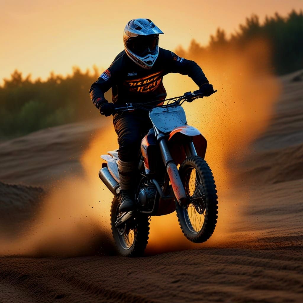 Motocross Rider Performs Freestyle Jump in Dramatic Digital ...