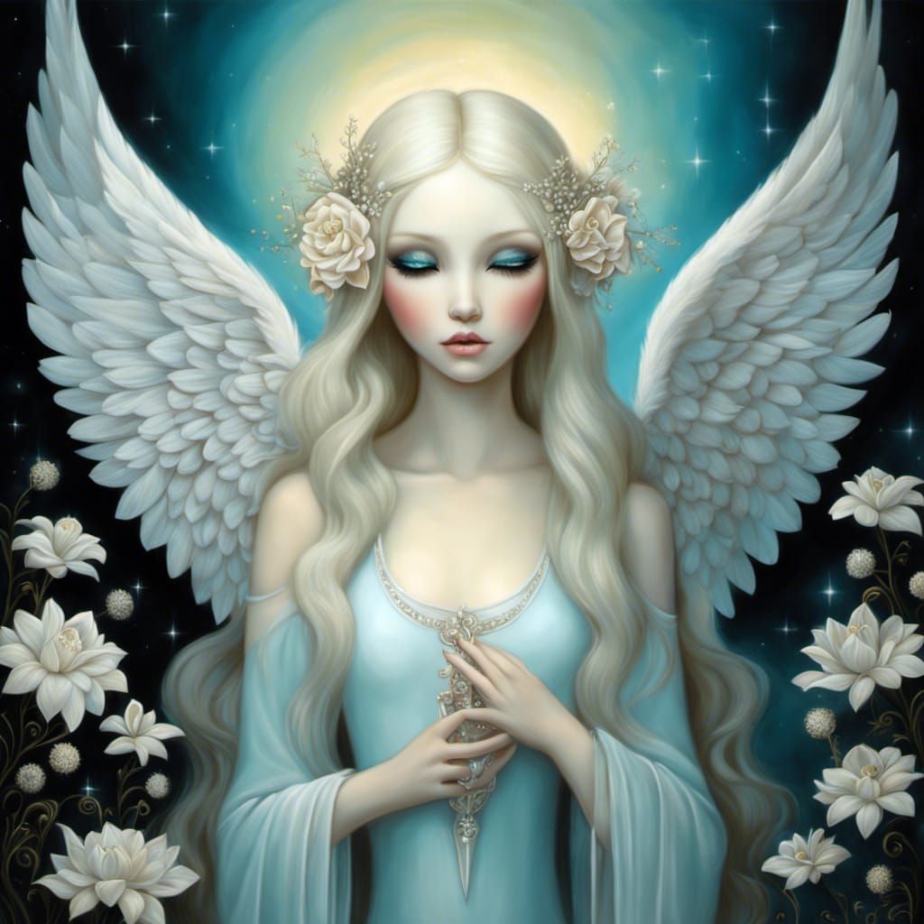Celestial Angel in Bright Mythical Setting