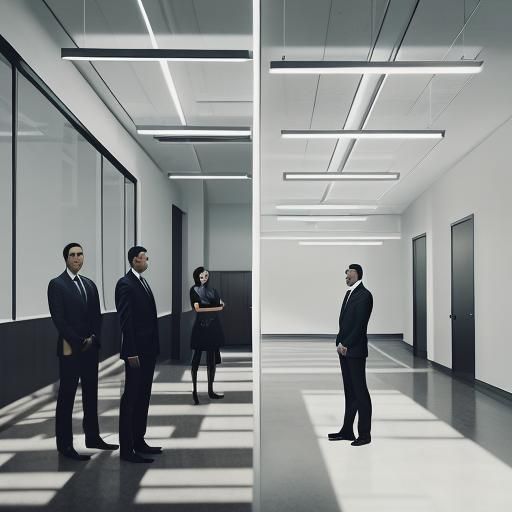 Dramatic Film Noir Conference Room Concept Art