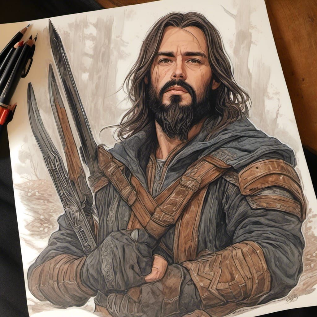 Man Fleeing Pursuers in Comic Book Style