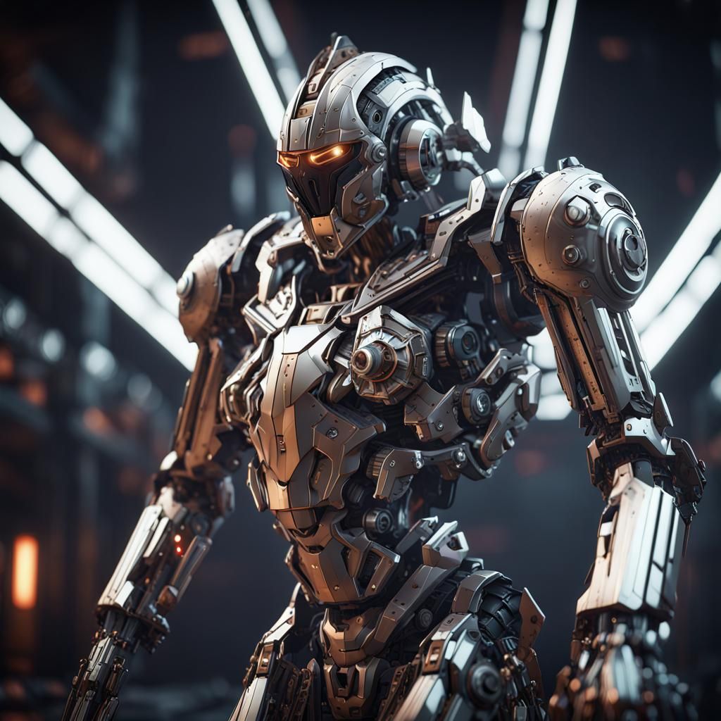 Futuristic Knights in Polished Armor