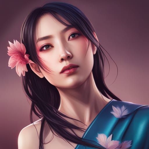 Detailed Portrait of a Beautiful Japanese Woman