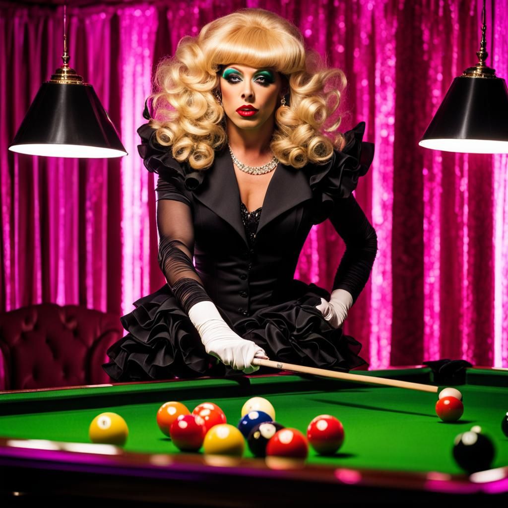 Drag Queens Play Snooker in Chiffon Wonderland